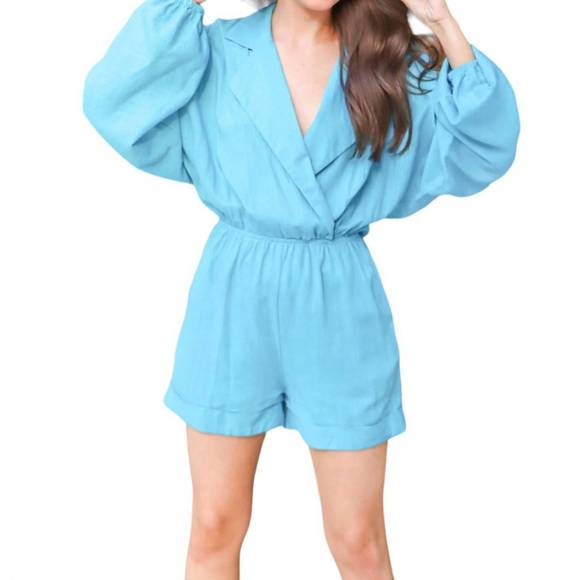 NEW STRUT & BOLT living' for comfort romper in hawaiian blue - Picture 4 of 5